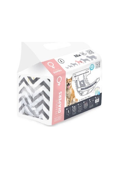 Diapers Dişi Köpekler İçin Külot Bez Large 10 Lu 32x52 Cm