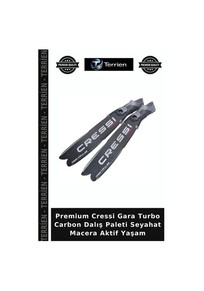 Premium Cressi Gara Turbo Carbon Dalış Paleti Seyahat Macera Aktif Yaşam Black