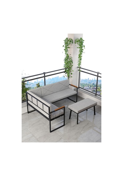Mygusi Mygusi Src Balkon, Bahçe, Cafe, Köşe Takimi Gri
