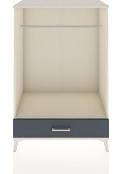 Hyperion Dolap Tek Raflı Tek Çekmeceli Tek Askılı 88x44x134 Aytaşı-antrasit Aytası