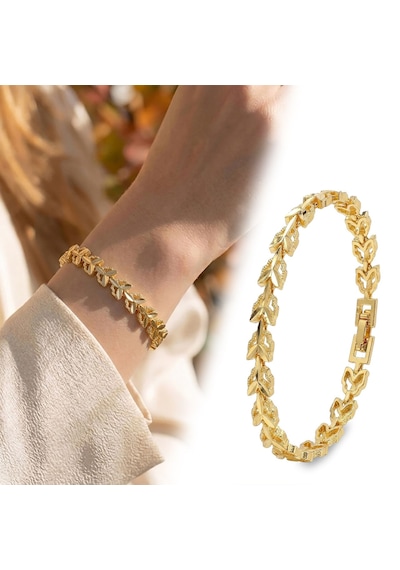 Premium Şık Ve Parlak Laurel 24k Gold Kaplama 8 Mm Kadın Bijuteri Bileklik 3183kbv5d5 - 18cm Altın