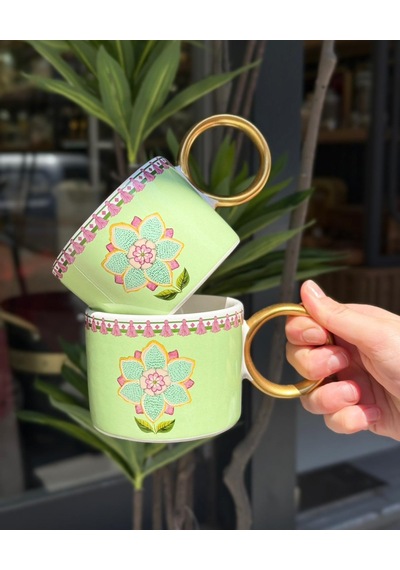 2'li Lüks Azura Bloom Kupa-5151 Çok Renkli