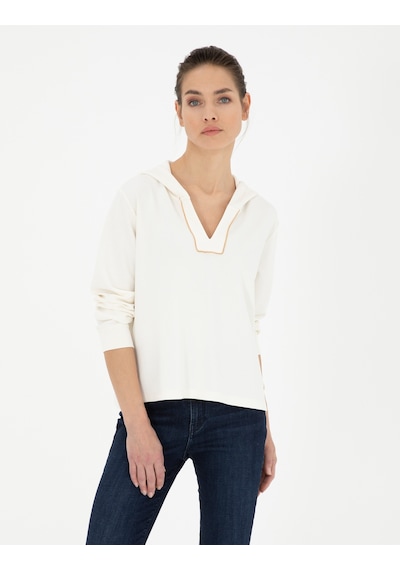 Pierre Cardin Kadın Ekru Sweatshirt 50282639-vr019 Ekru
