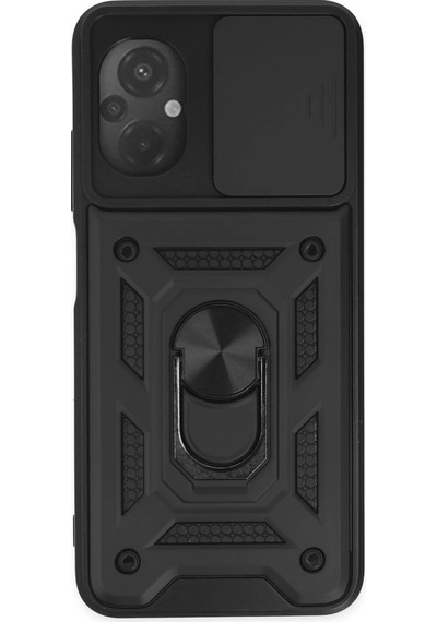 Flzdgnkr Newface Xiaomi Poco M5 Kılıf Pars Lens Yüzüklü Silikon - Siyah Sıyah