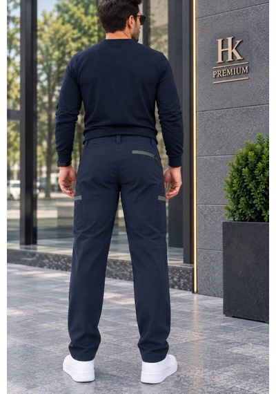 Hk Premium Erkek Haki Softshell Su Geçirmez Taktik Kargo Pantolon Moto Kurye & Outdoor Lacivert