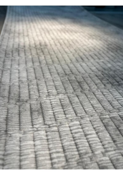 Dinarsu Aksu Prime Gri Halıcılık Modern Kaymaz Taban Salon Hol, Koridor Mutfak Yıkanabilir Jel Kesme Yolluk