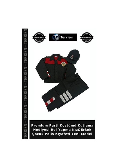 Premium Parti Kostümü Kutlama Hediyesi Rol Yapma Kız&erkek Çocuk Polis Kıyafeti Yeni Model