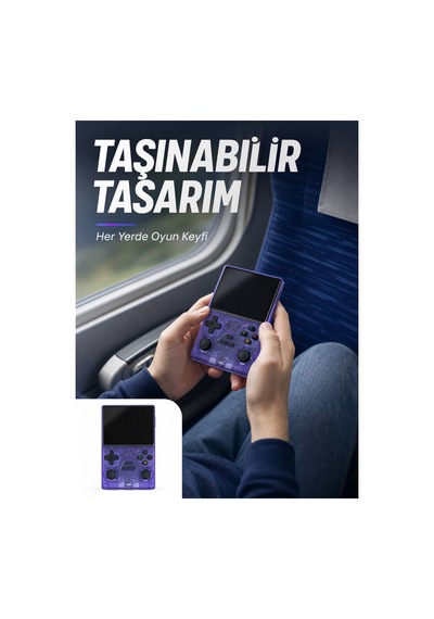 Kablosuz Kollu 3.5 İnç Ips Ekranlı Retro El Oyun Konsolu Renkli