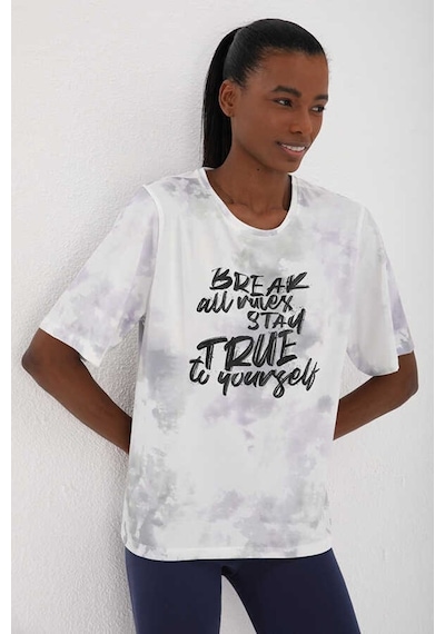 Stsahra Kadın Beyaz Bisiklet Yaka T-shirt