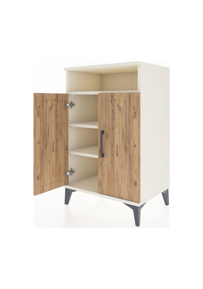 Hyperion Komodin 3 Raflı 2 Kapaklı 60x44x96 Aytaşı-çam Aytaşı