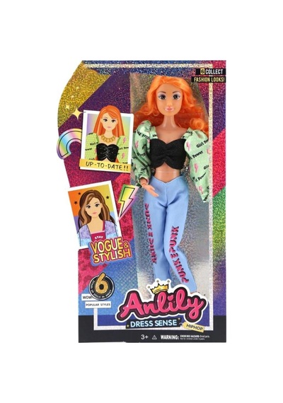 Anlily Moda Bebeği Trend Kıyafetli Aksesuarlı Oyun Seti Renkli Saçlı Ve Şık Oyuncak Bebek