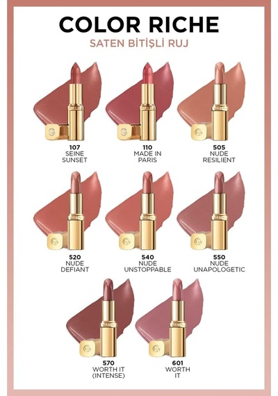 Color Riche Saten Bitişli Ruj - 107 Seine Sunset Nude Çok Renkli