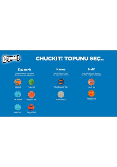 Chuckit 2'li Köpek Tenis Oyun Topu XL Boy 9 CM