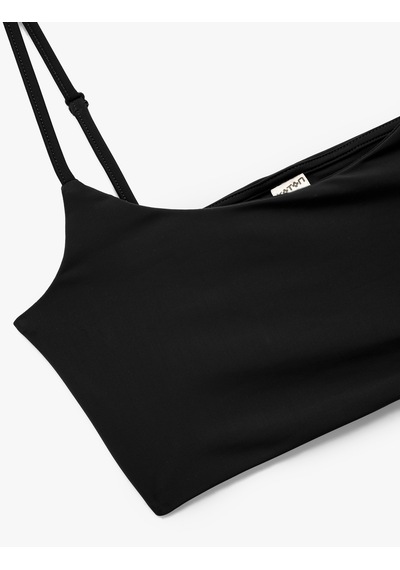 Koton Skinny Dikişsiz İnce Askılı Yarım Atlet Siyah 5slk10167mk Siyah