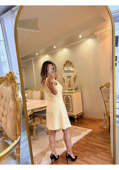 İlayla Pastel Sarı Elbise