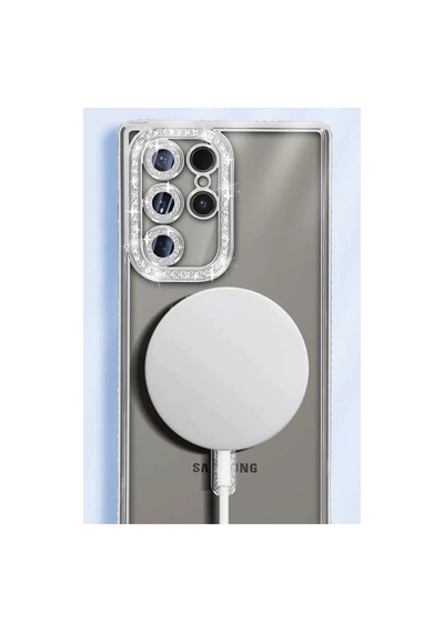 Samsung Uyumlu  Galaxy S25 Ultra Kılıf Joke Simli Magneticsafe Kılıf - Mavi Çok Renkli