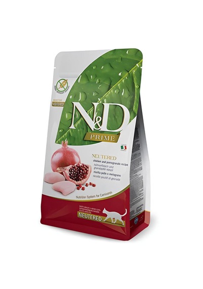 N&D Prime Tahılsız Tavuk & Narlı Kısırlaştırılmış Yetişkin Kedi Maması 10 KG