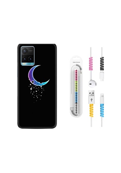 Vivo Y33S Kılıf Kablo Koruyuculu Moon Star 1851