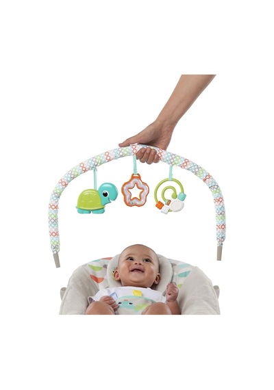 Bright Starts Ana Kucağı Yatıştırıcı Titreşimler Bebek Koltuğu, Çıkarılabilir Oyuncak Barı, 0-6 Ay, 9 Kg'a Kadar Mutlu Safari