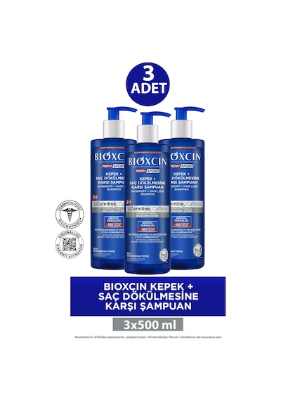 Bioxcin Kepek Ve Saç Dökülmesi İçin Şampuan 500 Ml 3 Adet