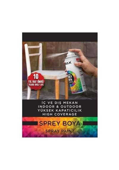 Sibax Akrilik Sprey Boya 400 Ml Parlak Renkli Hızlı Kuruyan Boya Metal, Ahşap, Cam, Plastik, D
