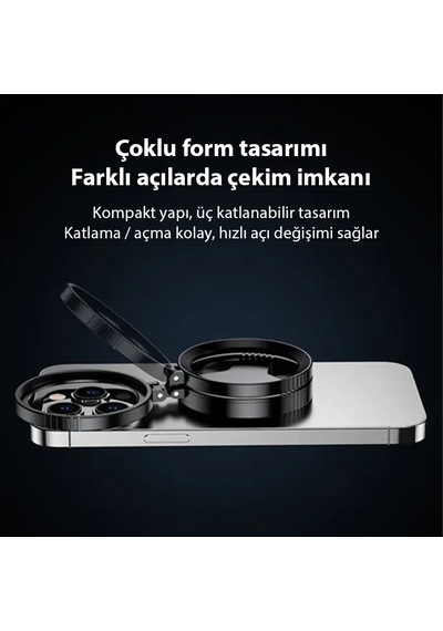Ally Magsafe Uyumlu Manyetik 52mm Cpl Polarize Telefon Kamera Lens Filtresi Yansıma Önleyici - 5775 Renk: Siyah