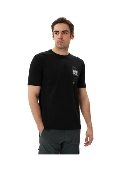 Exuma Erkek Baskılı Bisiklet Yaka T-shirt SIYAH