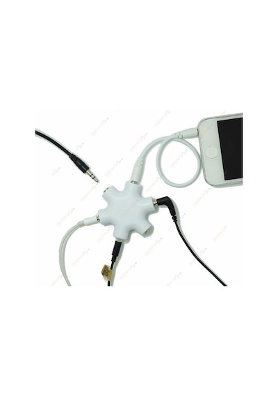 5 Li Kulaklık Çoklayıcı Splitter 5 Port 3.5Mm Çoklayıcı Kablo