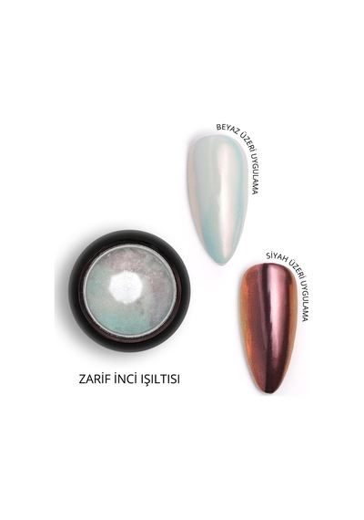 Holografik Efektli Beyaz İnci Tozu, Nail Art, Kalıcı Oje Tırnak Süsleme No.02