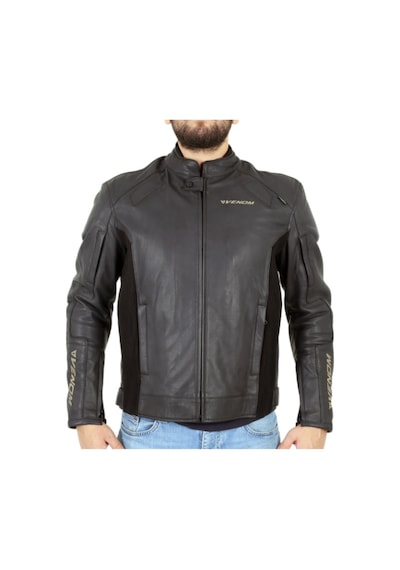Venom Motosiklet Montu Deri 3 Mevsim Leather Racing Mont Black-red