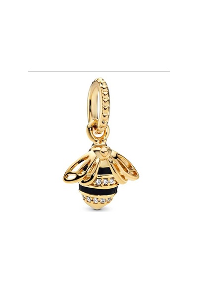 Işıltılı Kraliçe Arı Sallantılı Charm Gümüş