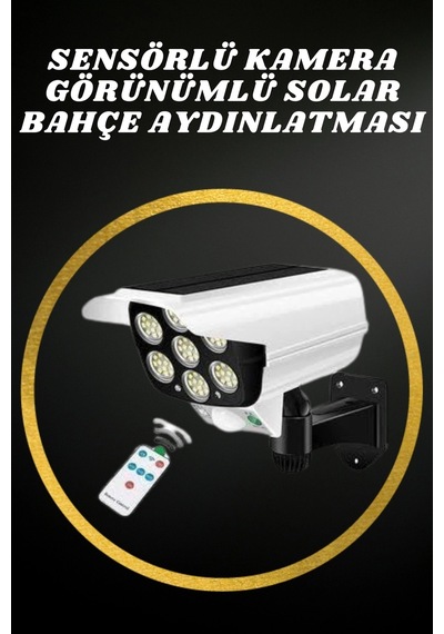 Hubrendy Kargo Solar Lamba Kamera Görünümlü Duvar Lambası Dönebilen Bahçe Aydınlatması