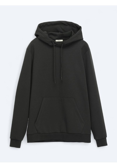 Kip Siyah Kapüşonlu Sweatshırt Siyah