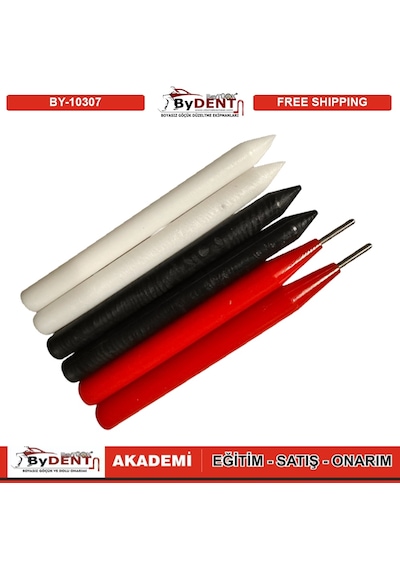 Pdr Boyasız Göçük Düzeltme Kalemi Damar Kırma 6 Lı Set 4 Plastik 2 Metal Uçlu