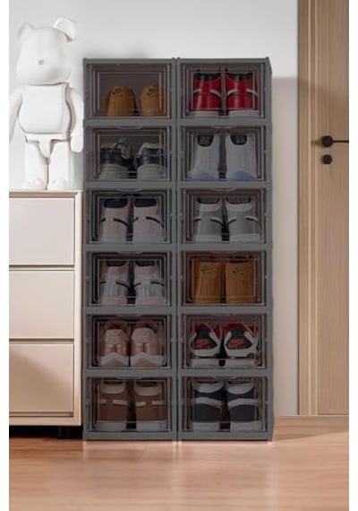 Coverest 6 Katlı Katlanabilir Organizer, Çok Amaçlı Ayakkabılık, Taşınabilir Portatif, 25.5 X 34.5 X 105 Cm Antrasit Açık Ceviz Coverest 6 Katlı Katlanabilir Organizer, Çok Amaçlı Ayakkabılık, Taşınabilir Portatif, 25.5 X 34.5 X 105 Cm Antrasit Açık Ceviz