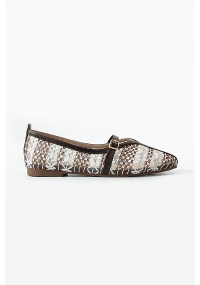 Dabab Shoes Marvena Kadın Kahve Beyaz Çapraz Bantlı Dantel Detaylı Şeffaf Dokulu Babet Kahverengi Beyaz Dabab Shoes Marvena Kadın Kahve Beyaz Çapraz Bantlı Dantel Detaylı Şeffaf Dokulu Babet Kahverengi Beyaz