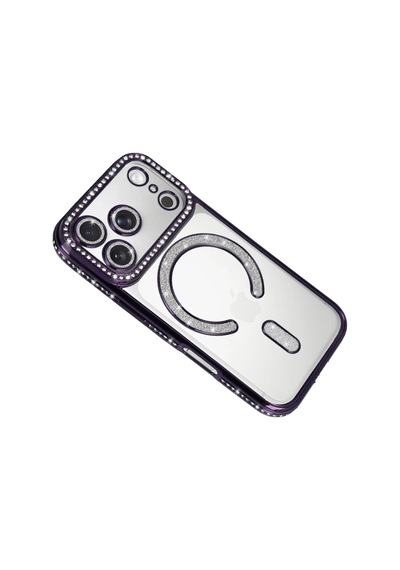 Apple İphone 18 Pro Max/17 Pro Max Joke Simli Magneticsafe Kılıf - Derin Mor 0.2M-Çok Renkli