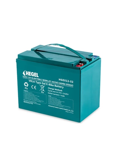 Hegel - İnges 12 Volt 52 Amper Evf Elektrikli Bisiklet Aküsü Agm - 12v 52ah Derin Döngü Batarya