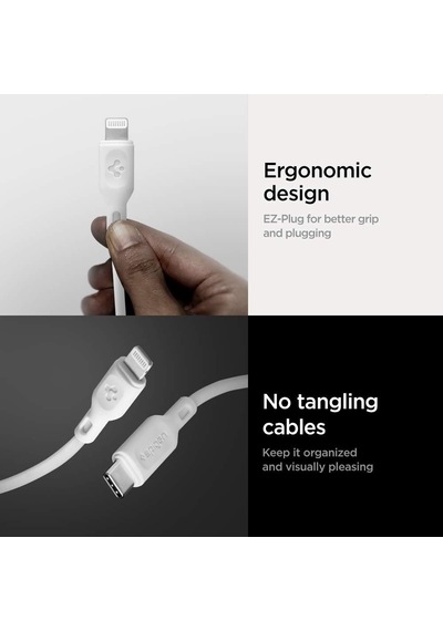 Ayrex Spigen Usb-c To Lightning 1 Metre Hızlı Şarj / Data Kablosu Mfı Lisanslı C10cl Beyaz - 000ca25416 Spigen Tr Diğer