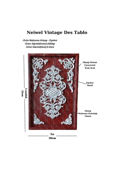 Neiwel Vintage Des Eskitme Beyaz Tablo