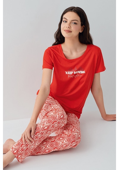 Arnetta Kadın Kırmızı Pijama Takım Kırmızı