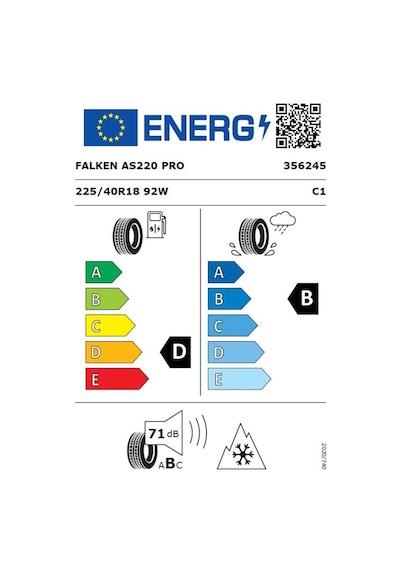 Falken 225/40R18 TL 92W XL Euroall Season AS220 Dört Mevsim Lastiği 2024