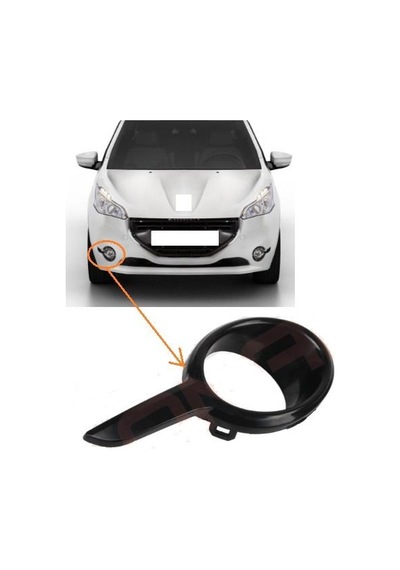 Sis Far Çerçevesi Sağ Peugeot 208 2012- Siyah 1611653680-1608111680