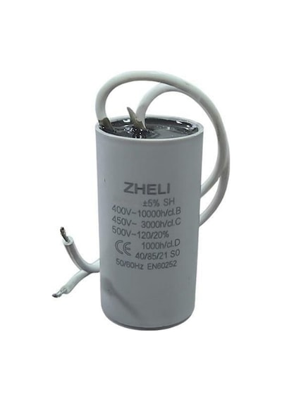 Zheli 7 Μf 30x50 Mm Plastik Kablolu 450-500 Acv Daimi Devre Kondansatörü
