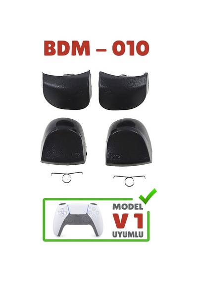 Ps5 Tetik Seti V1 Uyumlu L1 R1 L2 R2 Omuz Tuşu Takım Ps5 Yedek Parça Version 1 Kol Tamiri Siyah