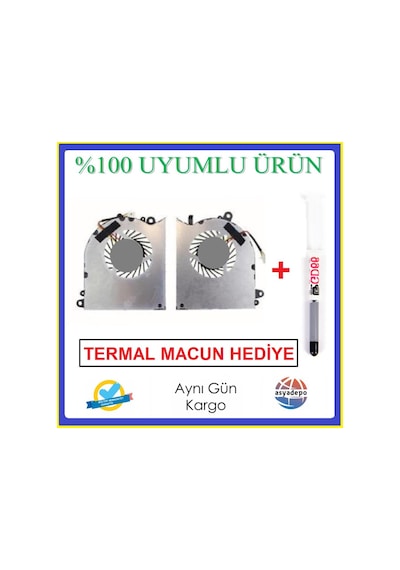 MSI Uyumlu Gs60 2Pc Fan Cpu İşlemci Fanı Sağ Sol