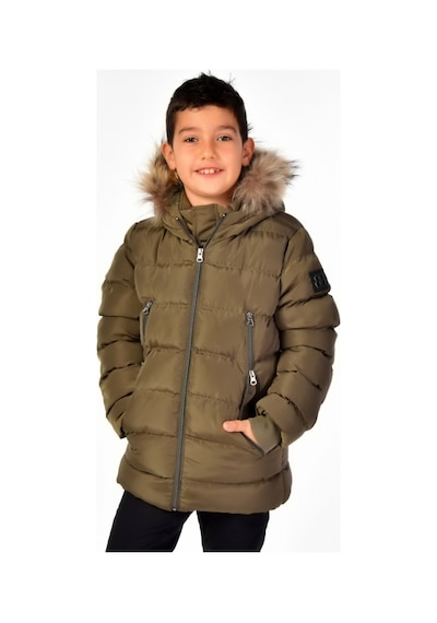 Natürel Kürklü Erkek Çocuk Mont 51248 Haki