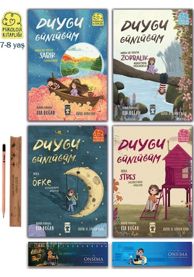 Timaş Çocuk Duygu Günlüğüm Seti Mira Ve Yekta Sabır Öfke Stres Zorbalıkla Mücadele Psikoloji Kitaplığı 4 Kitap