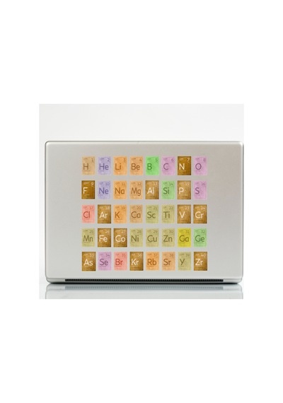128 Adet Kimya Elementler Sticker Seti - Etiket Seti Scrapbook Bullet Journal Çok Renkli