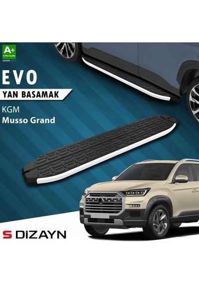 S-dizayn Kgm Musso Grand Evo Aluminyum Yan Basamak 213 Cm 2026 Üzeri A+ Kalite